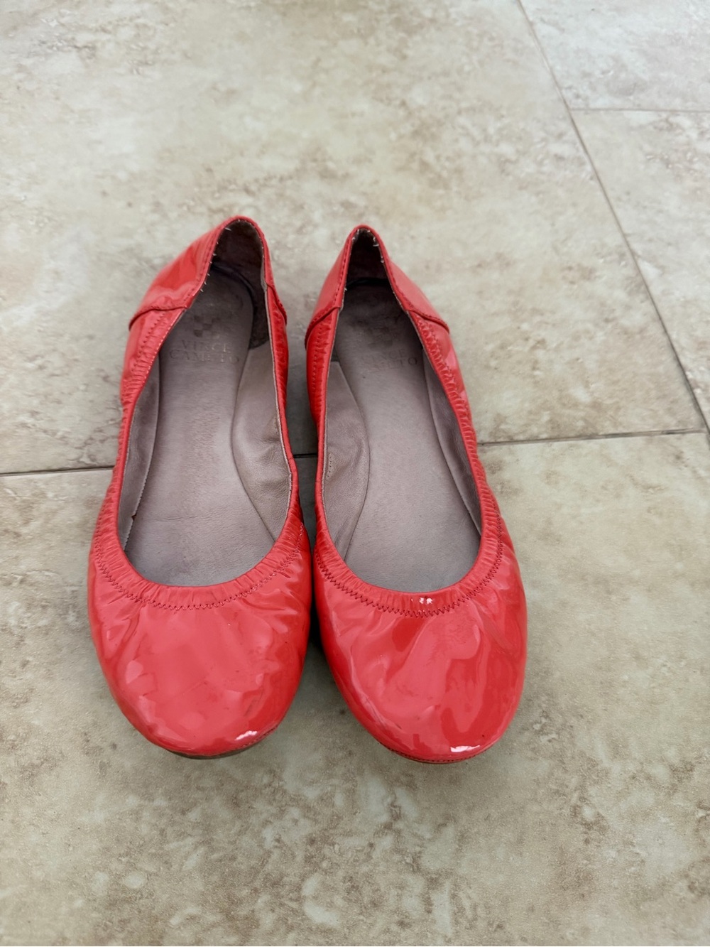 Red / Orange Patent  Leather Women's Ballet Flats